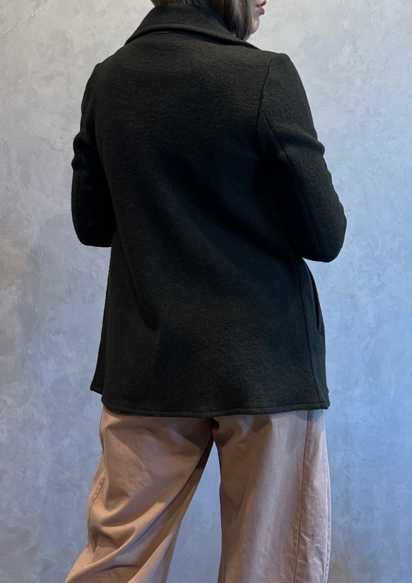 Giacca doppiopetto in lana cotta