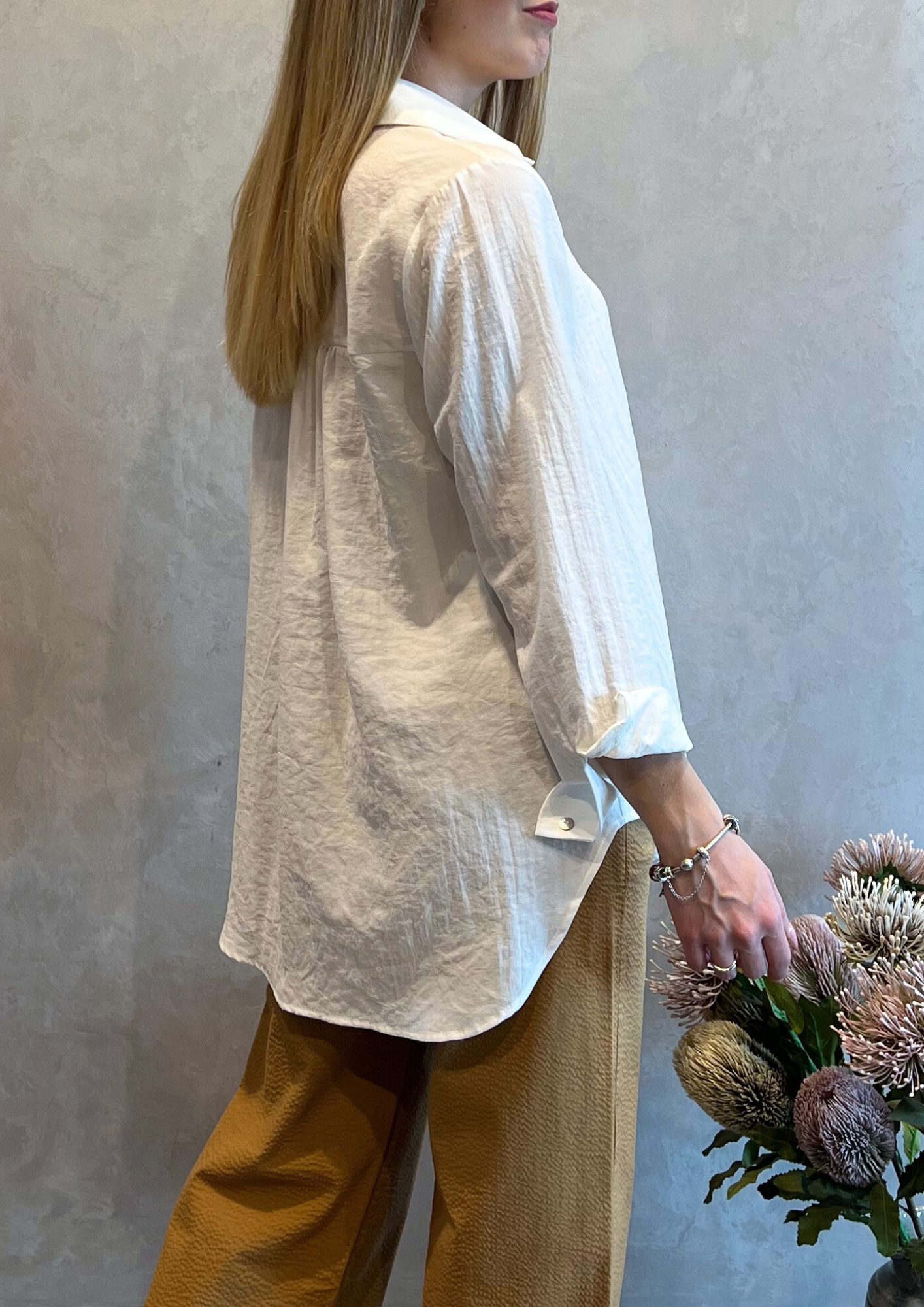 Camicia in viscosa goffrata