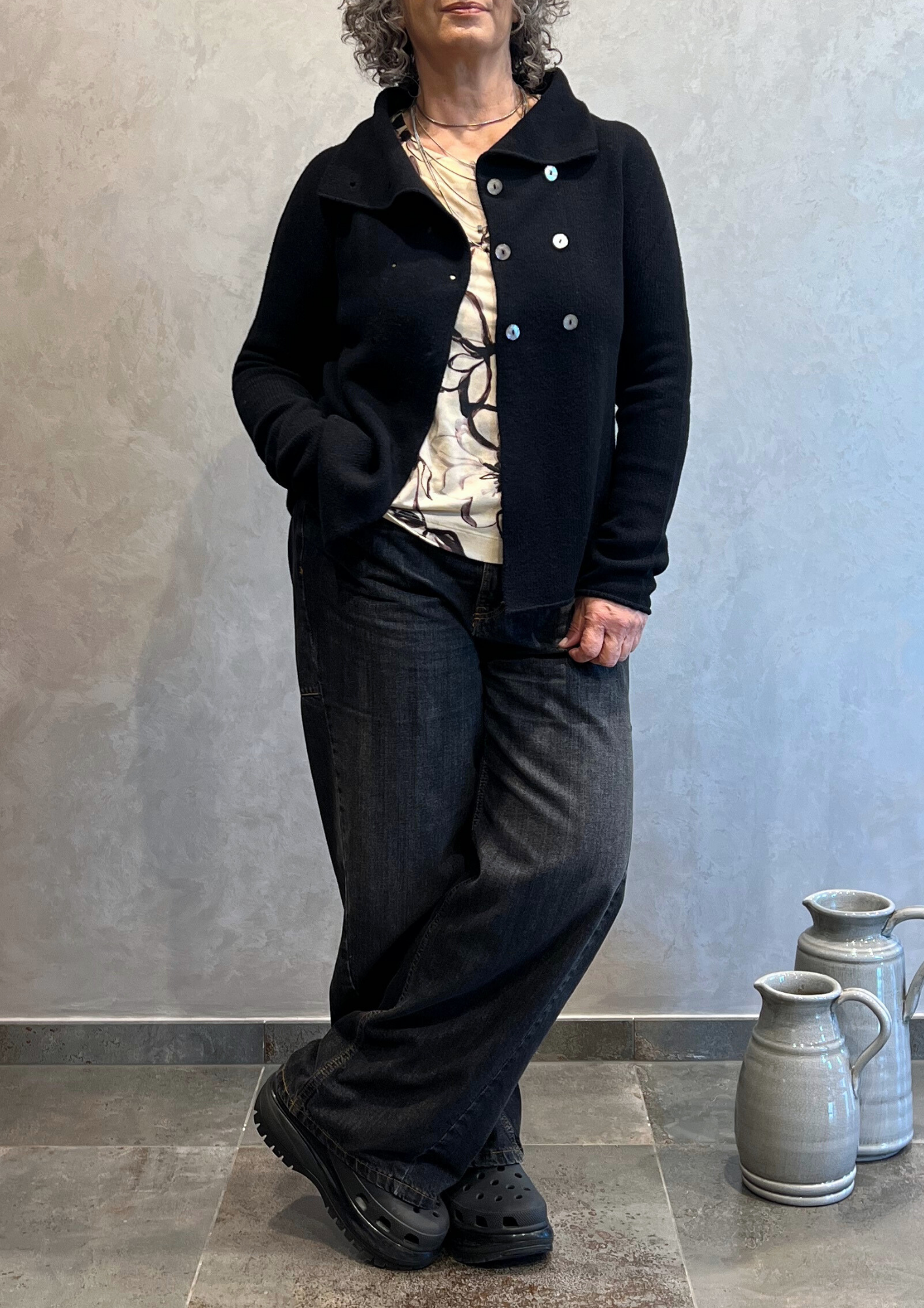 T-shirt in jersey di viscosa fantasia