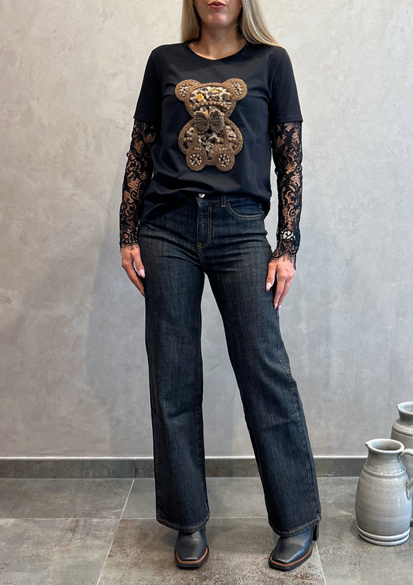 Jeans straight fit nero