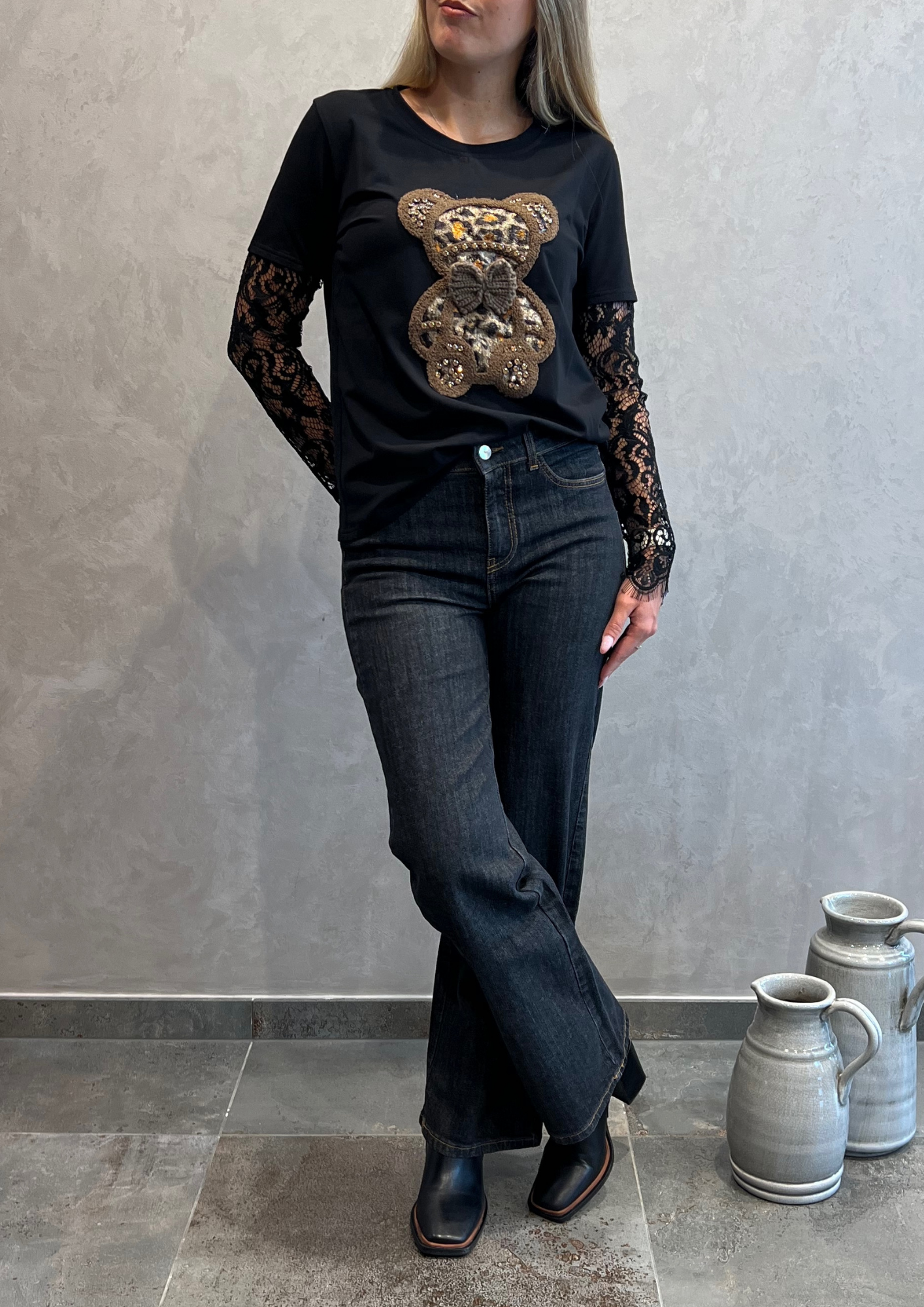 Jeans straight fit nero