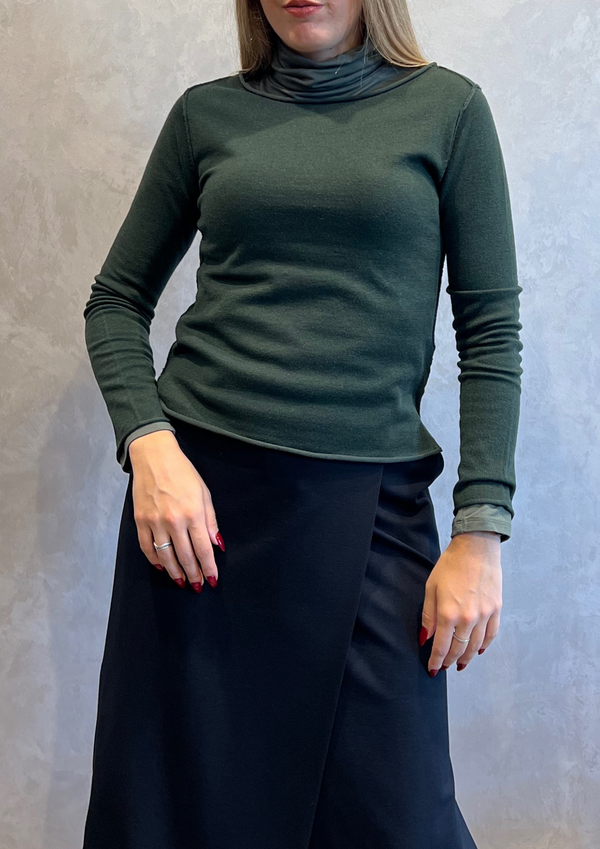 Maglia lineata Lana Blend cuciture a vista