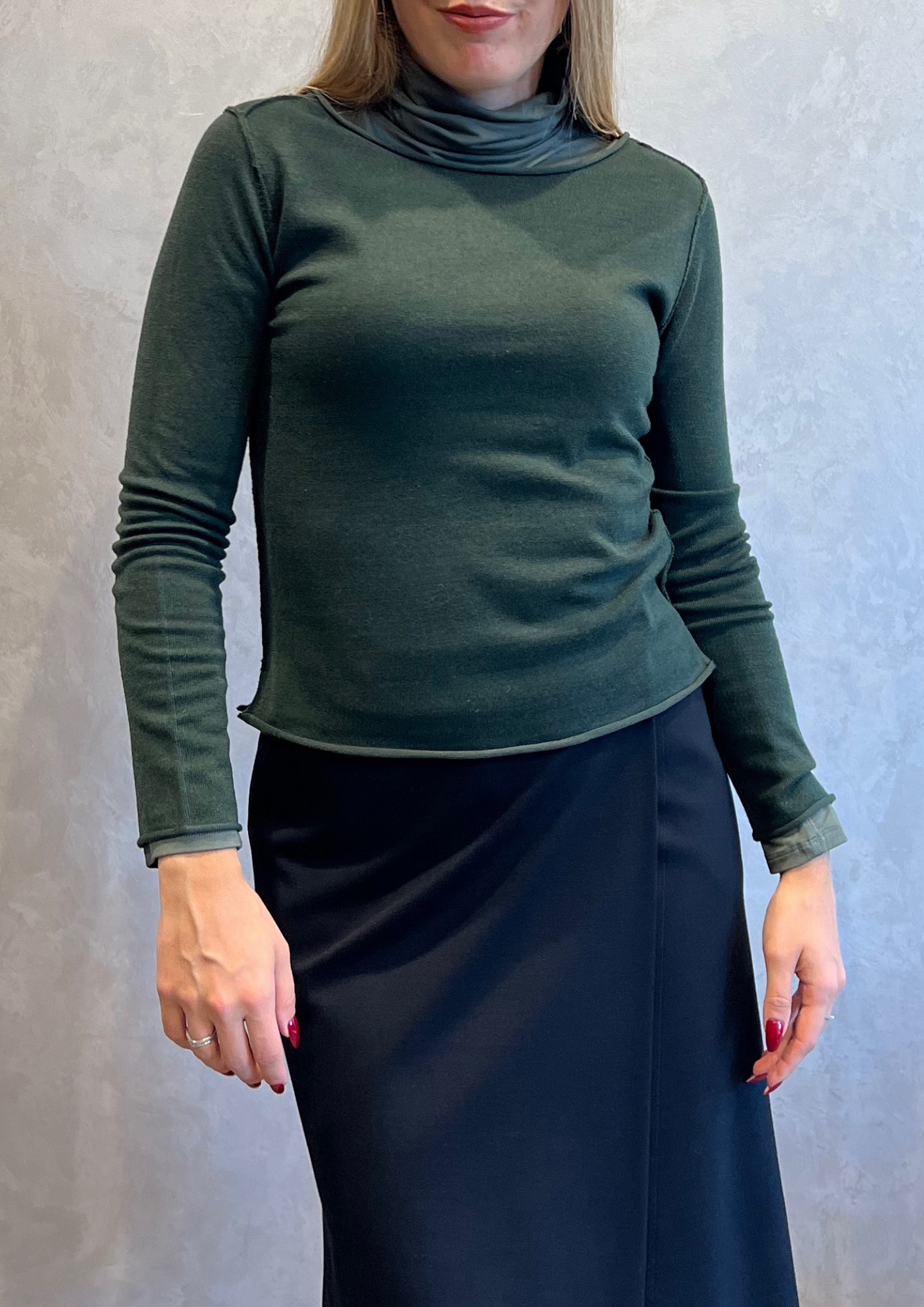 Maglia lineata Lana Blend cuciture a vista