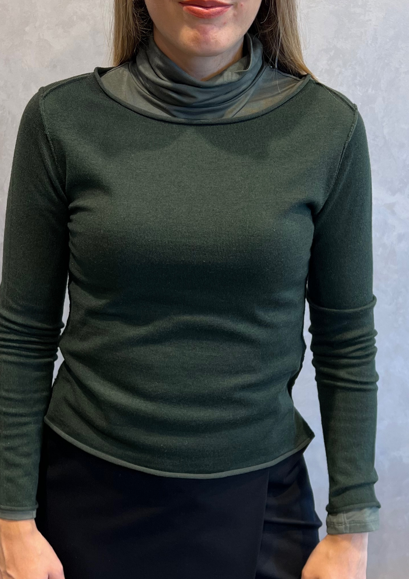 Maglia lineata Lana Blend cuciture a vista