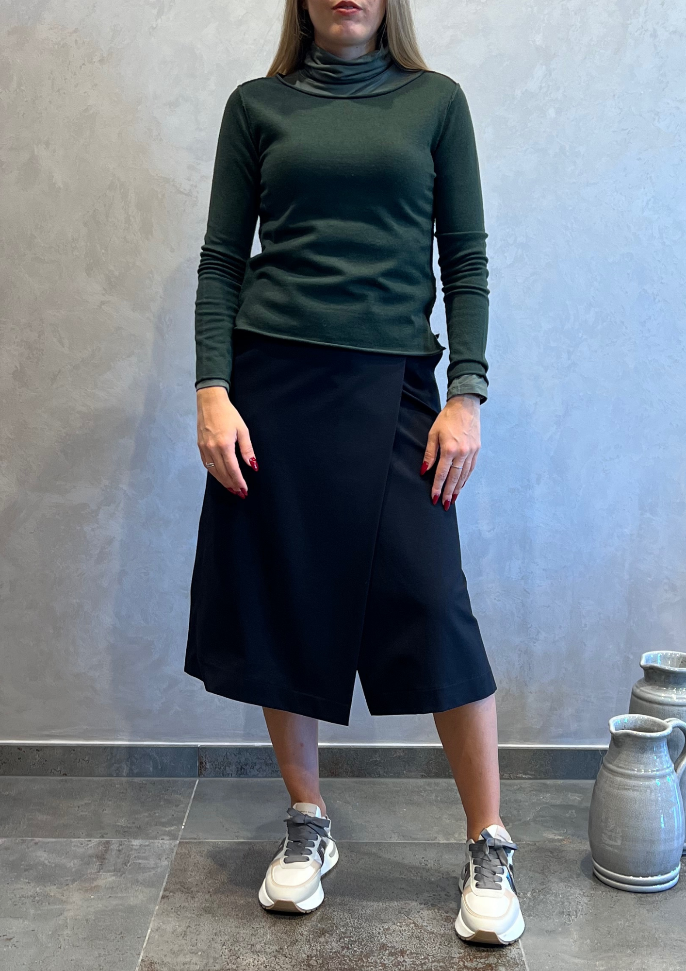 Maglia lineata Lana Blend cuciture a vista