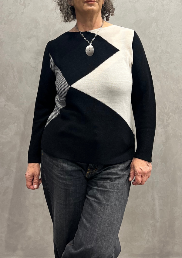 Maglia in pura lana vergine zig-zag mix