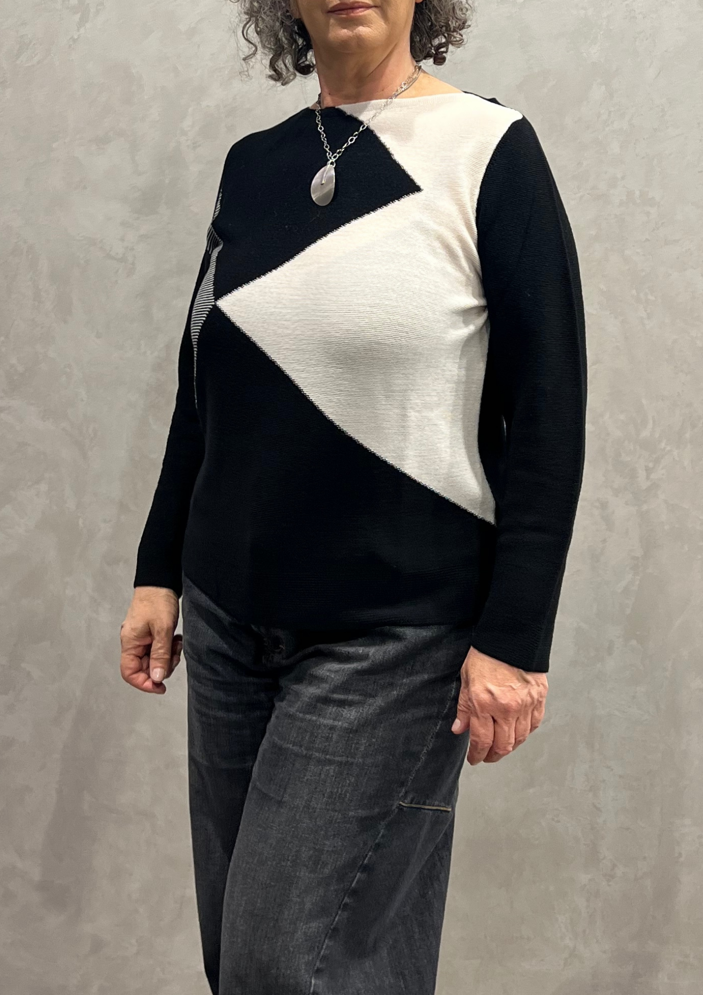 Maglia in pura lana vergine zig-zag mix