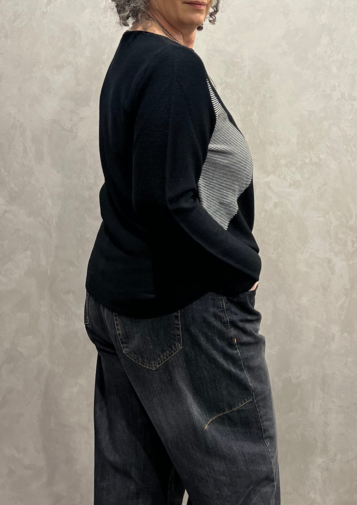 Maglia in pura lana vergine zig-zag mix