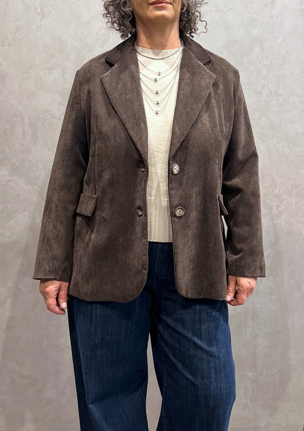 Giacca monopetto in velluto millerighe