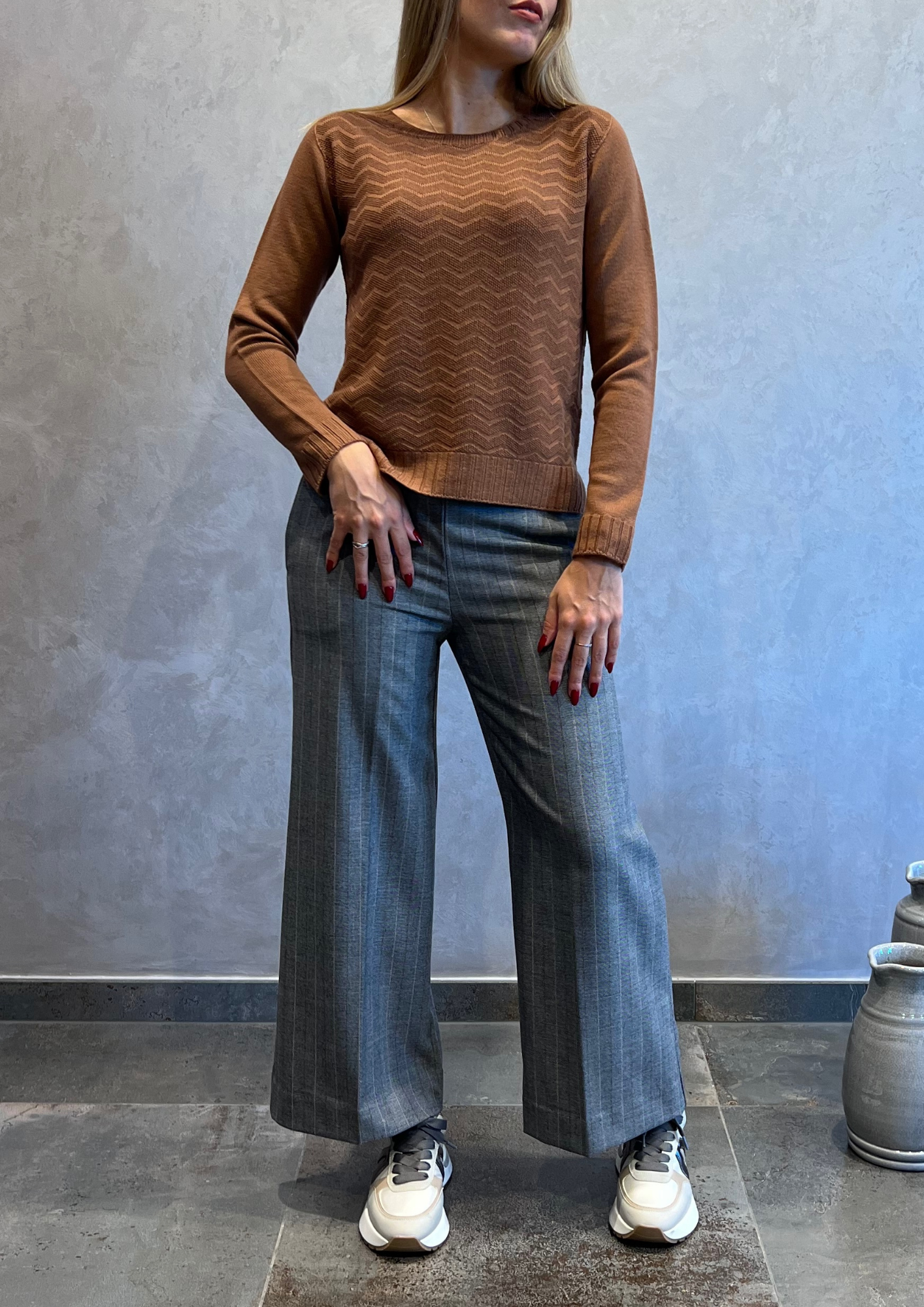 Pantalone culotte calda viscosa Principe di Galles