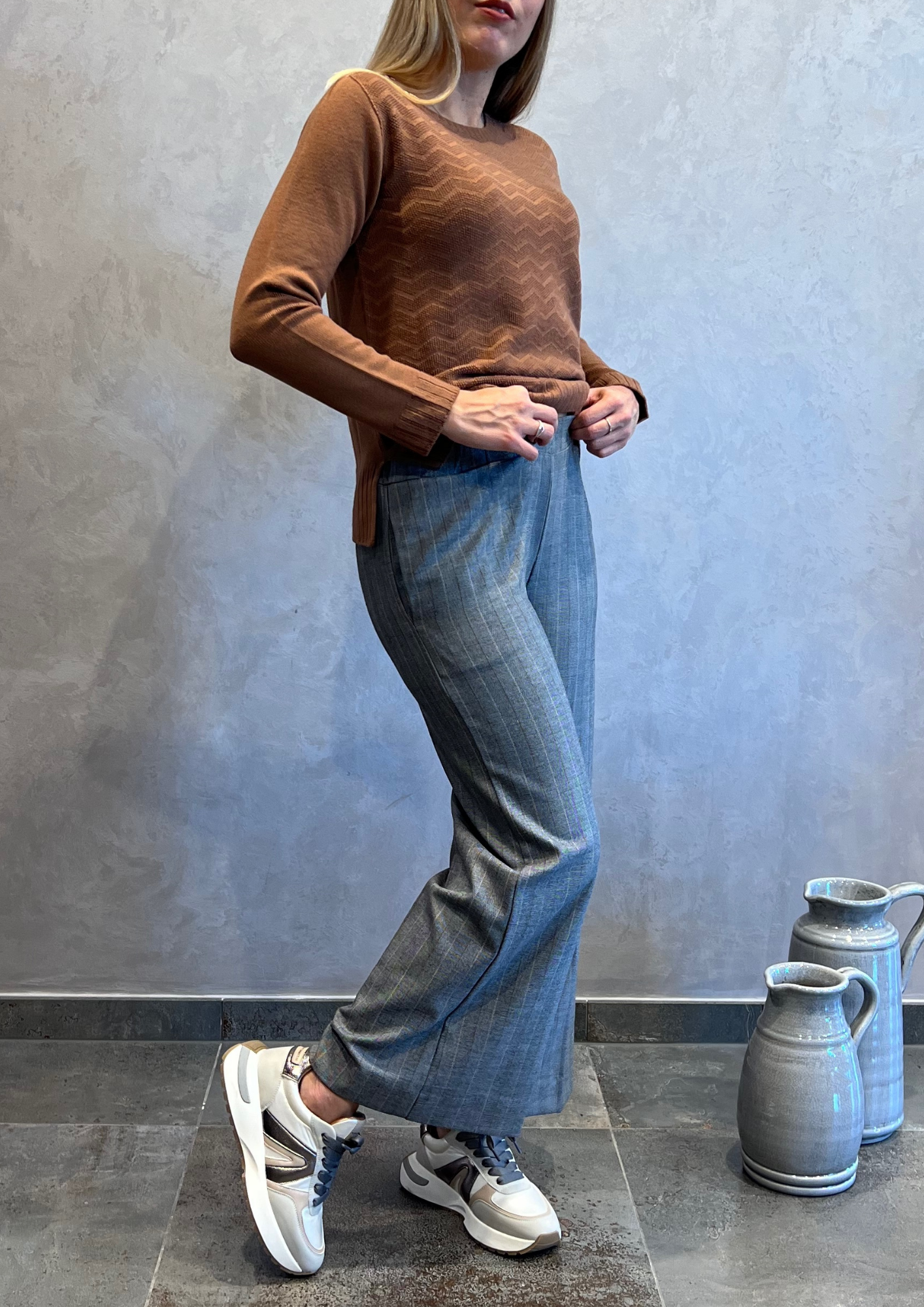 Pantalone culotte calda viscosa Principe di Galles
