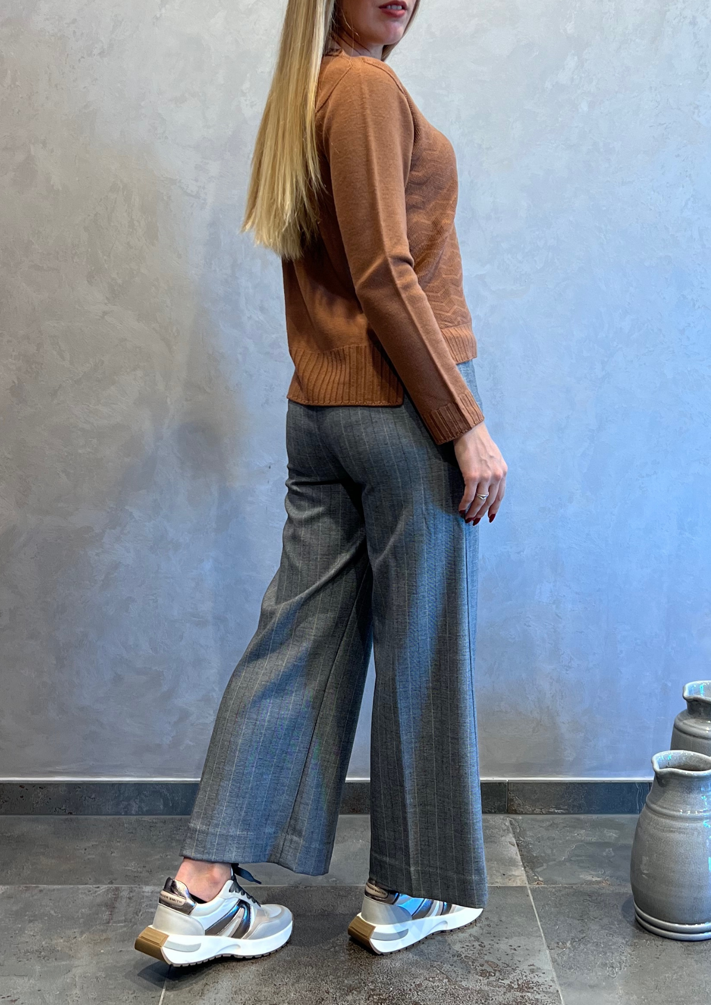 Pantalone culotte calda viscosa Principe di Galles