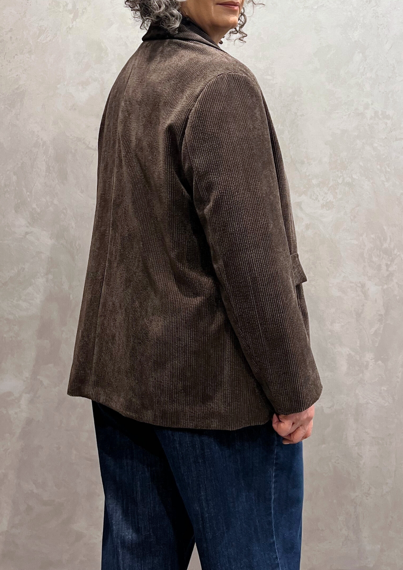 Giacca monopetto in velluto millerighe