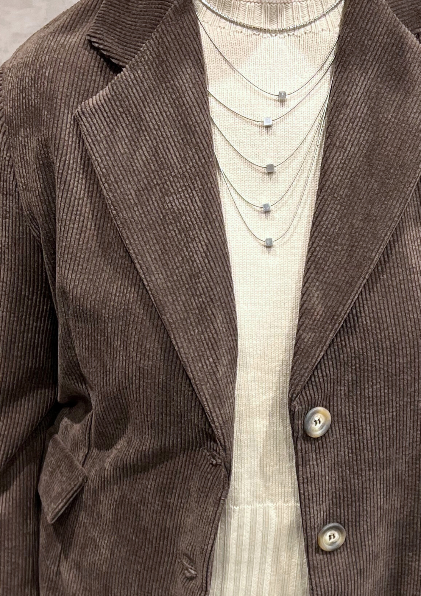 Giacca monopetto in velluto millerighe