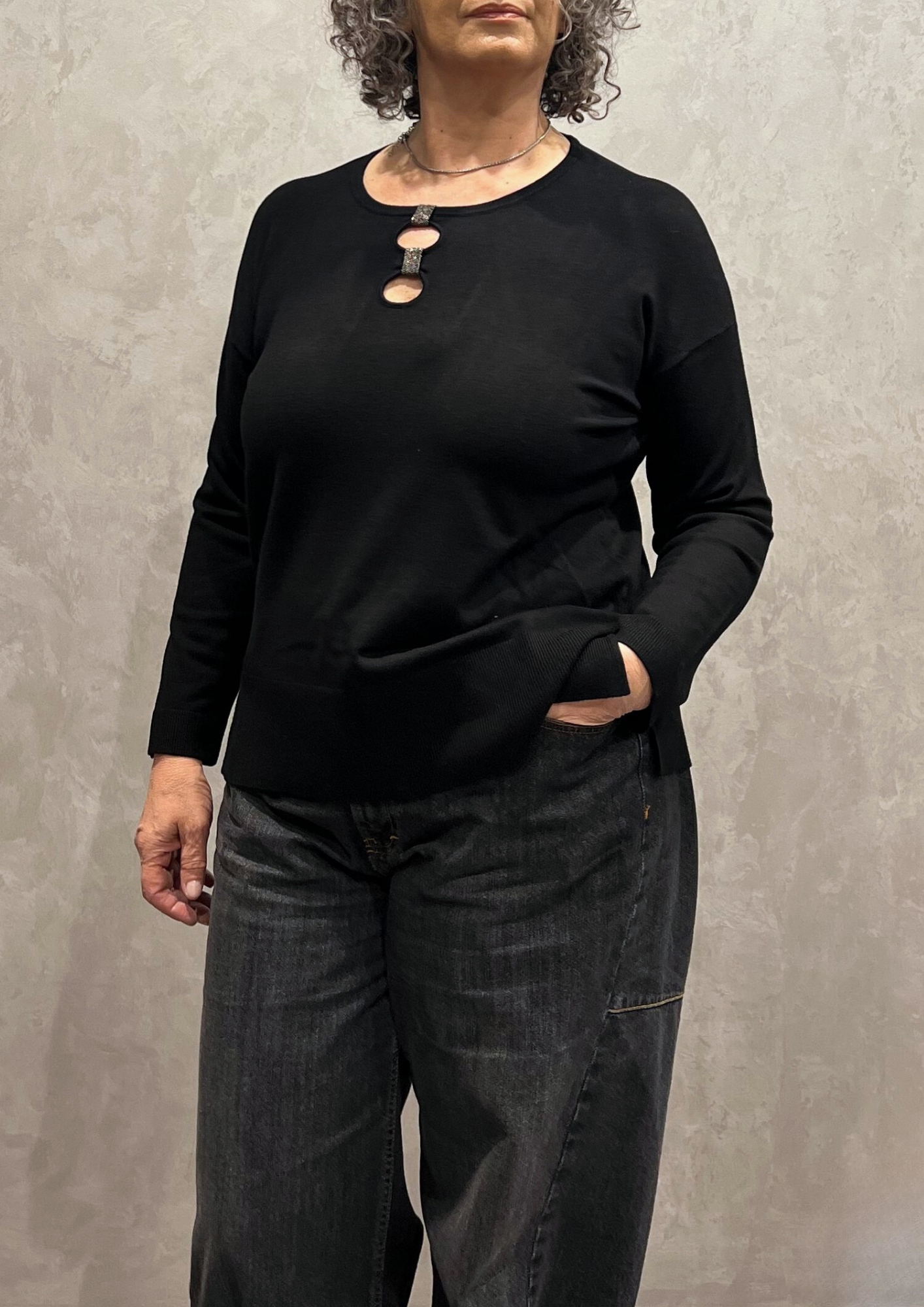 Maglia in viscosa felpata doppia goccia