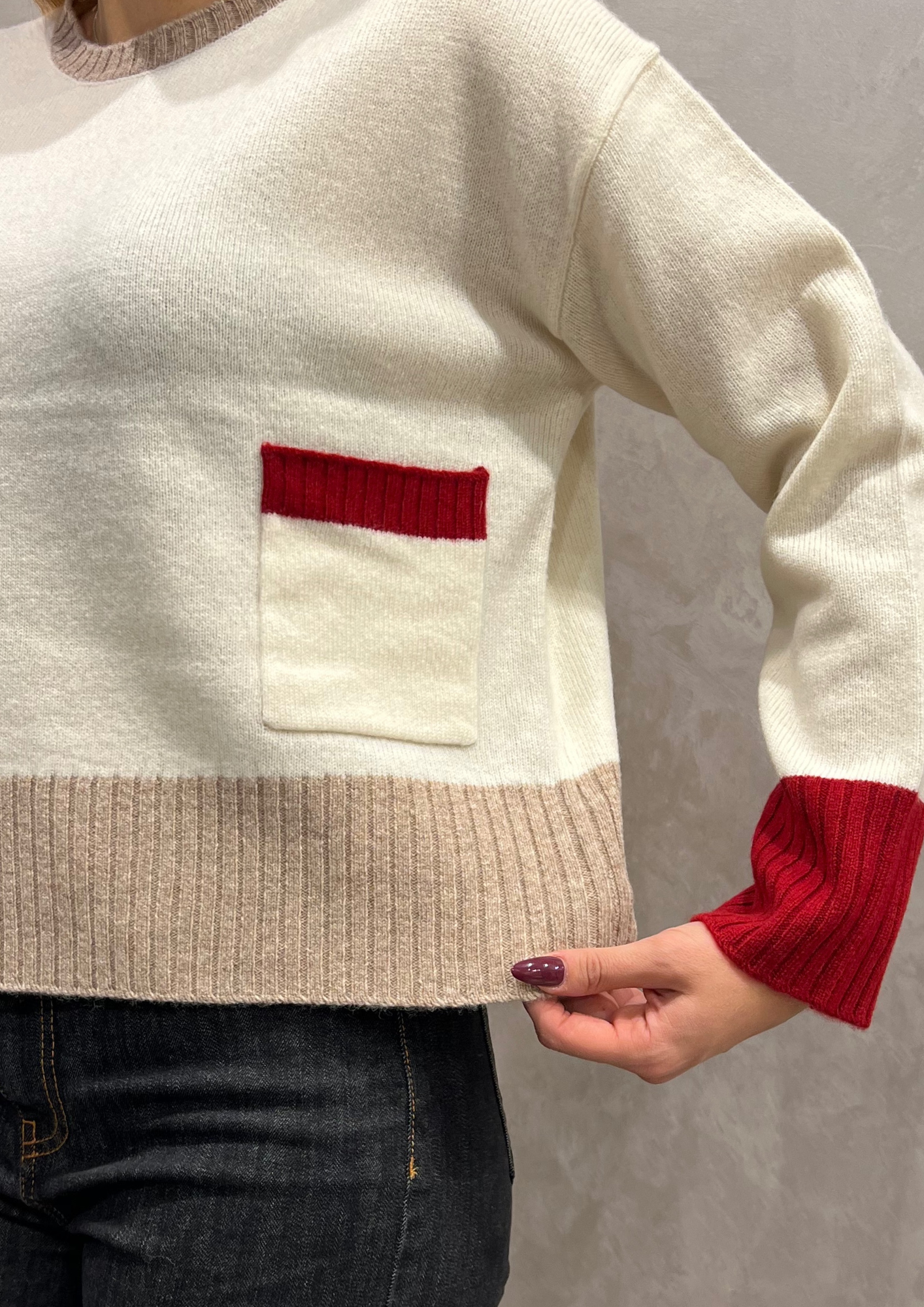 Maglioncino 100% lana tricolor